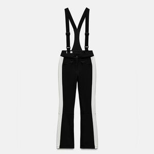 Zara Black and White Water Resistant Suspender Ski Pants